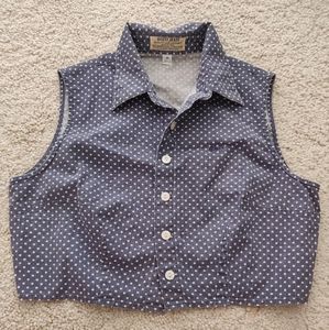 Vintage Guess Denim Vest Star Pattern Size M